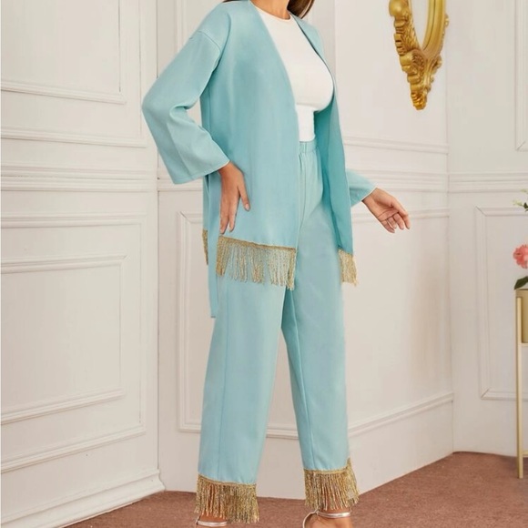 Blue set with blazer and pants - Picture 4 of 8